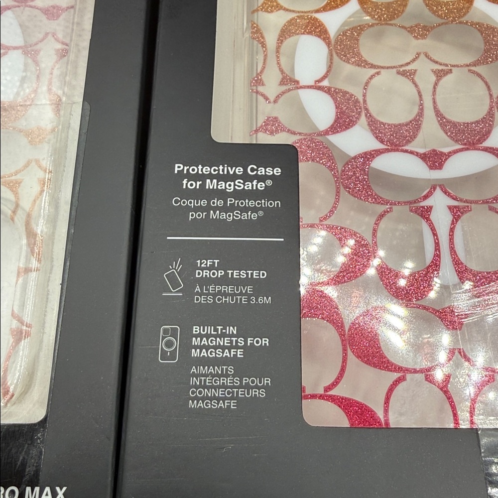 Coach new  iPhone 15 Pro Max Cases in Pink and Orange Patterns hard plastic - Picture 4 of 5
